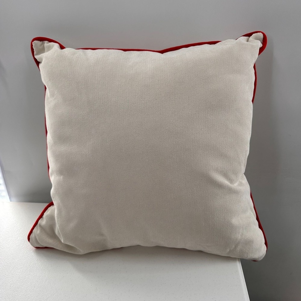Merry Christmas Santa Claus Throw Pillow 18"x18" Red & Beige  Arden Companies - Picture 5 of 11